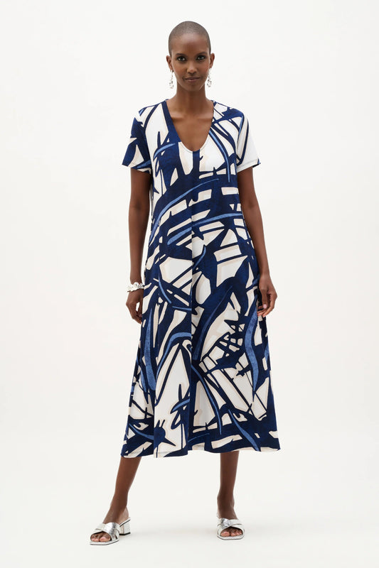 Joseph Ribkoff Abstract Print Trapeze Dress