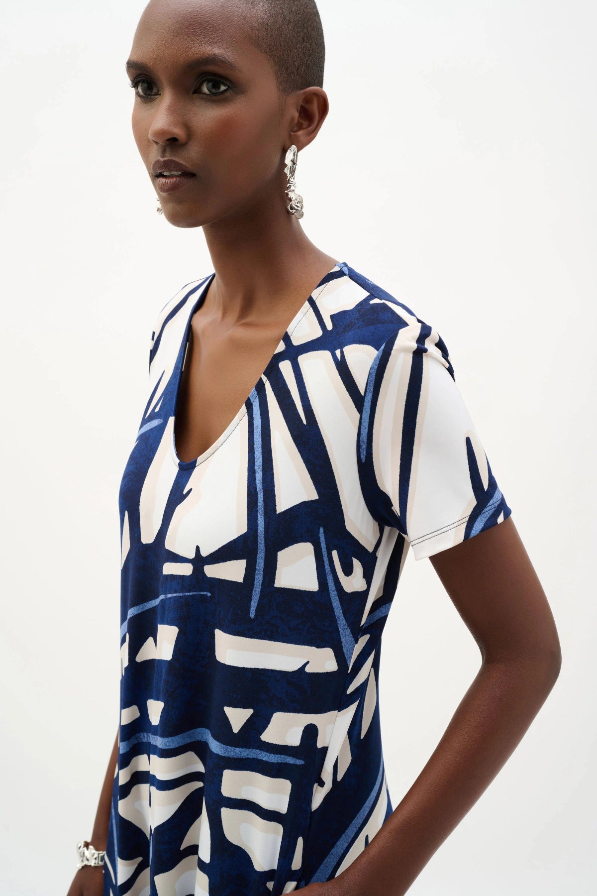 Joseph Ribkoff Abstract Print Trapeze Dress