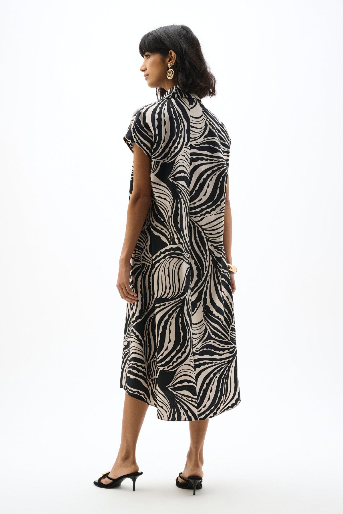 Joseph Ribkoff Cotton Poplin Abstract Print Trapeze Dress