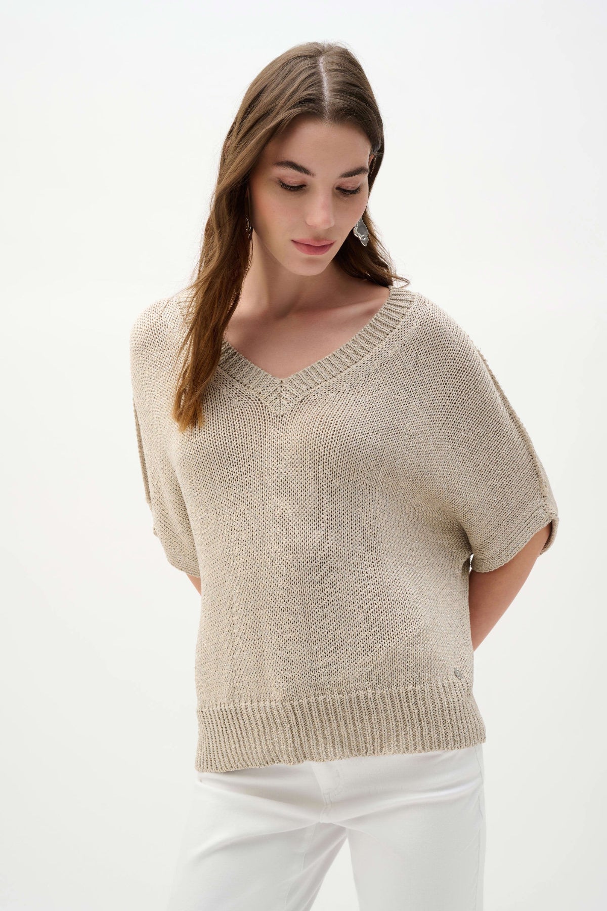 Joseph Ribkoff Lurex Sweater Knit Relaxed Top