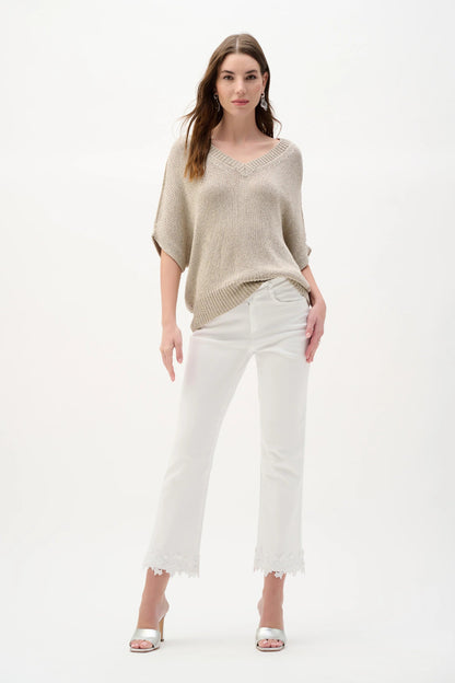 Joseph Ribkoff Lurex Sweater Knit Relaxed Top