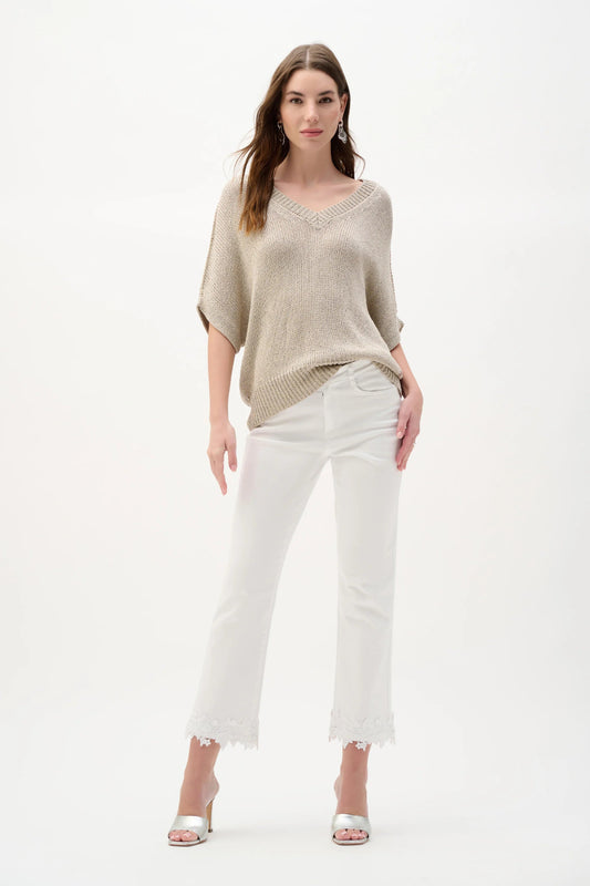 Joseph Ribkoff Lurex Sweater Knit Relaxed Top