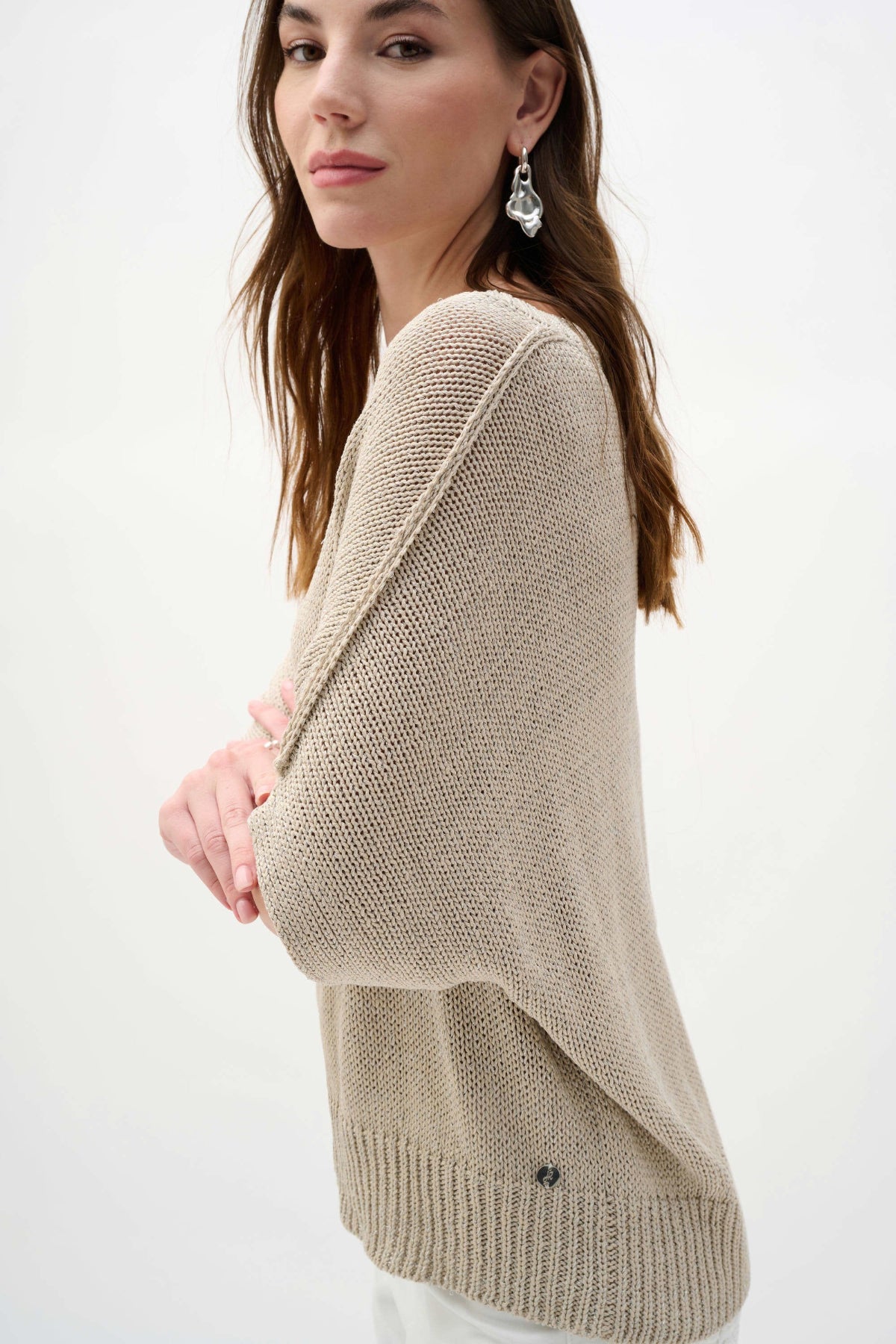 Joseph Ribkoff Lurex Sweater Knit Relaxed Top