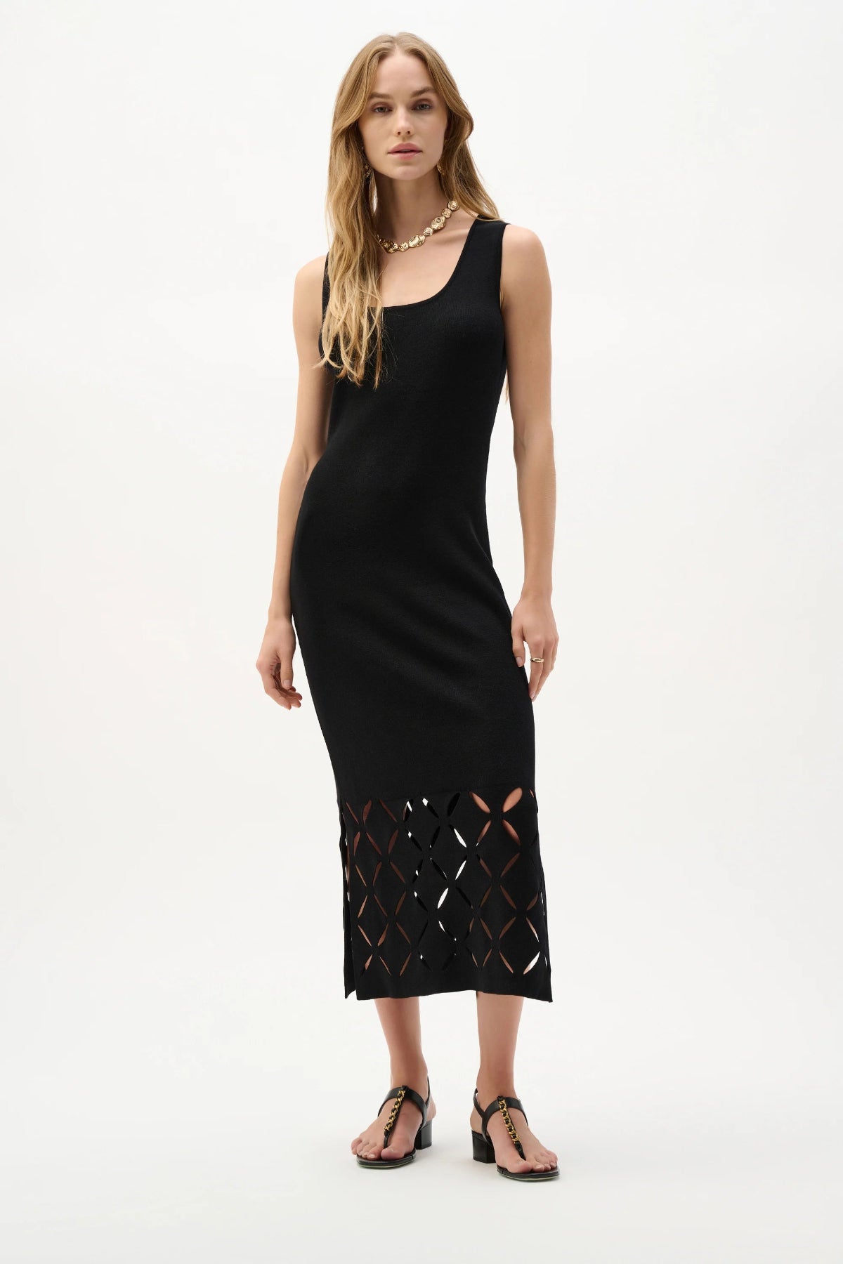 Joseph Ribkoff Sweater Knit Sleeveless Dress with Cutout Detail