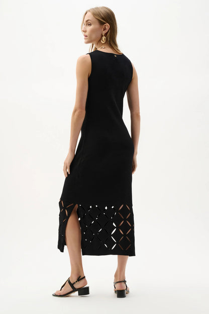 Joseph Ribkoff Sweater Knit Sleeveless Dress with Cutout Detail