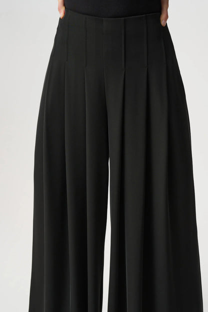 Woven Twill Wide-Leg Trousers