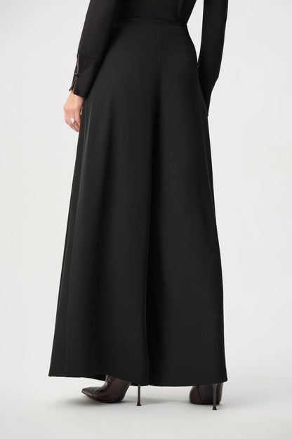 Woven Twill Wide-Leg Trousers
