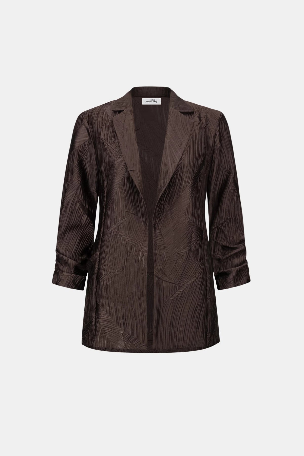 Pleated Satin Open Blazer