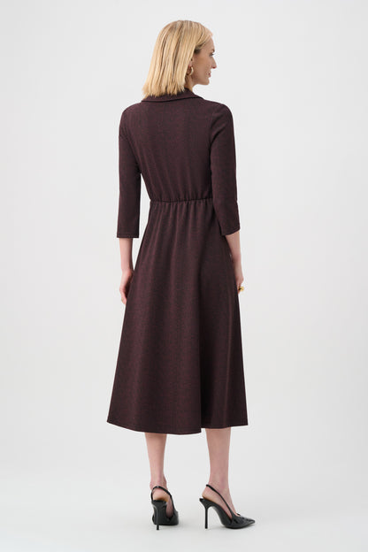 Herringbone Fit And Flare Wrap Dress