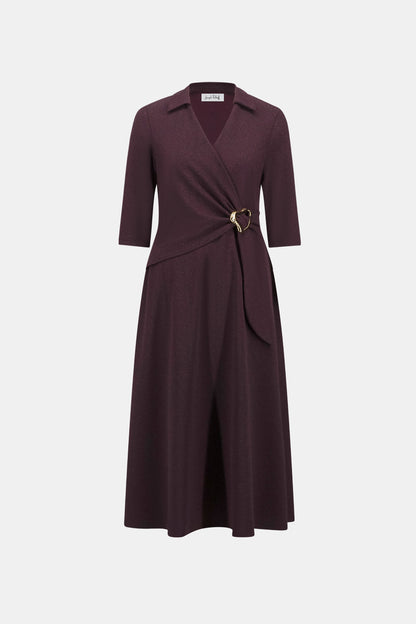 Herringbone Fit And Flare Wrap Dress