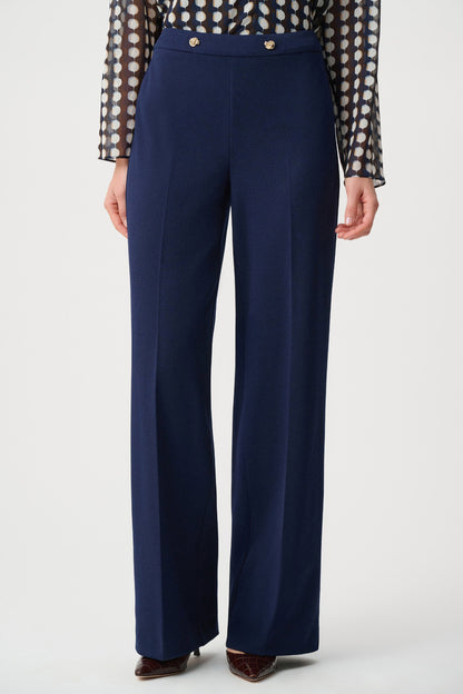 Scuba Crepe Wide Leg Pull-On Trousers