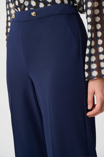 Scuba Crepe Wide Leg Pull-On Trousers