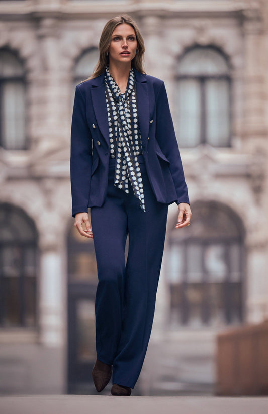 Scuba Crepe Wide Leg Pull-On Trousers