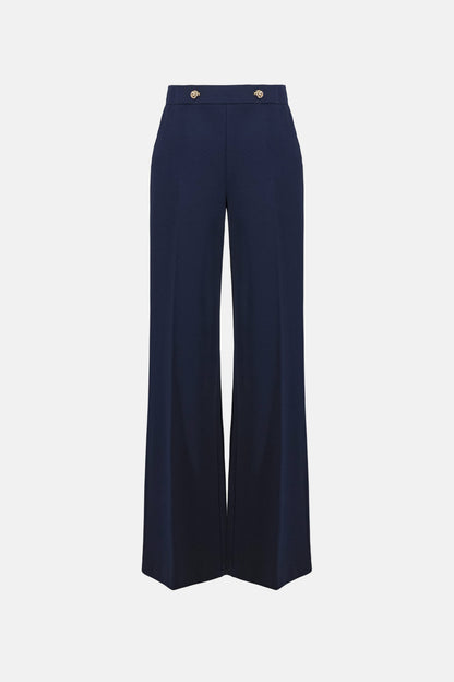 Scuba Crepe Wide Leg Pull-On Trousers