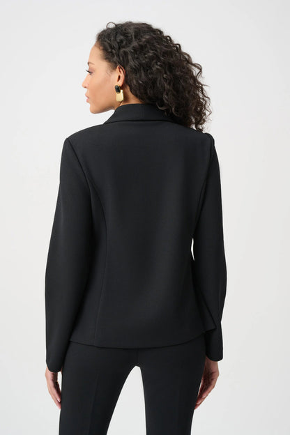 Scuba Crepe Fitted Blazer With Statement Buttons