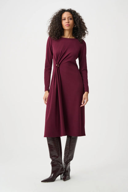 Joseph Ribkoff Scuba Crepe Draped Front Sheath Dress