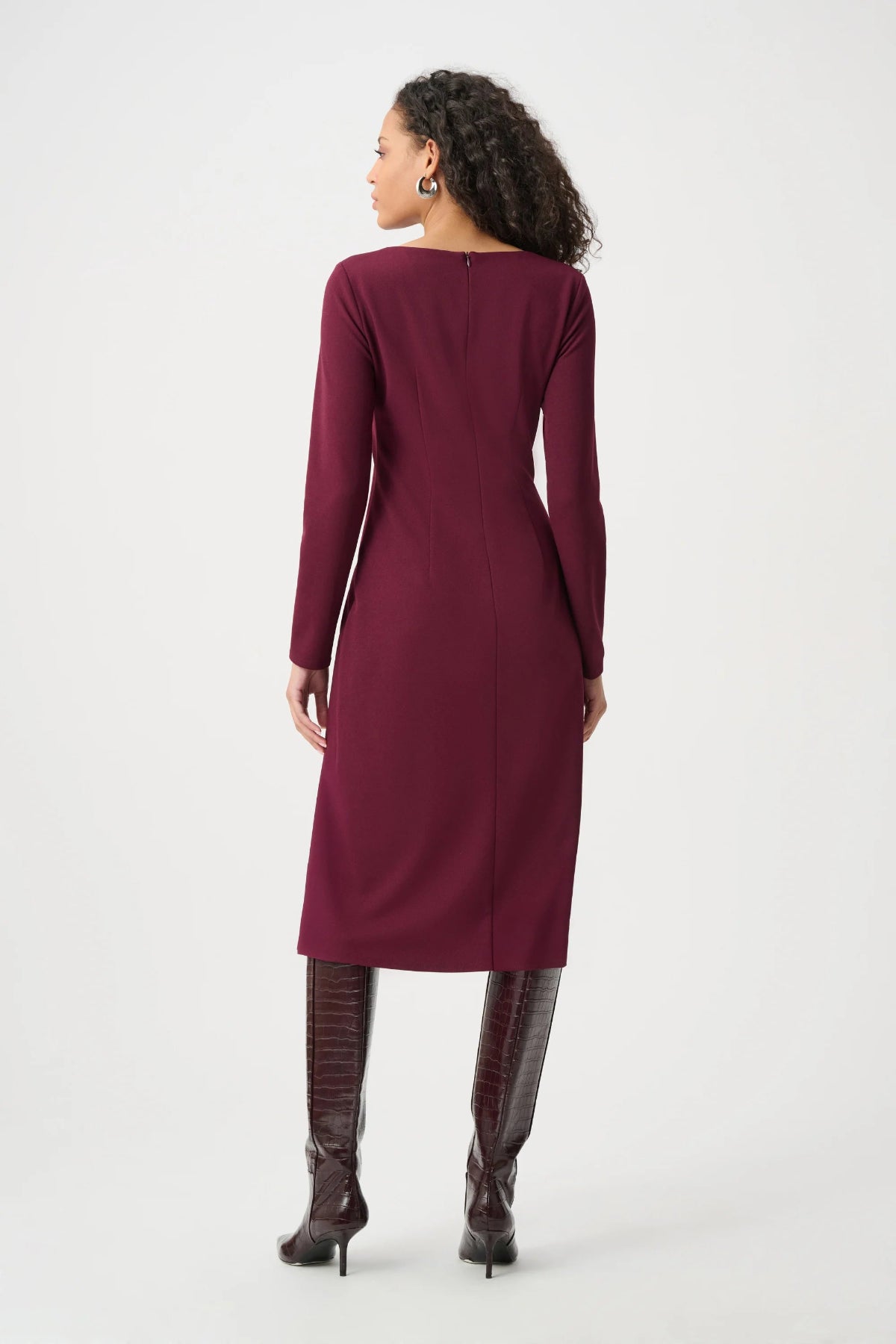 Joseph Ribkoff Scuba Crepe Draped Front Sheath Dress