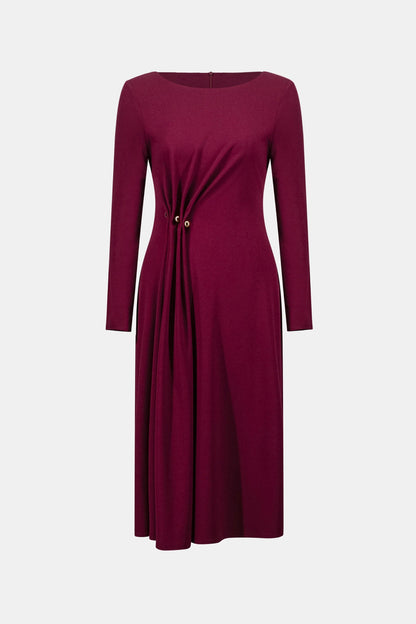 Joseph Ribkoff Scuba Crepe Draped Front Sheath Dress