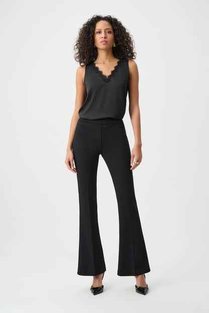 Scuba Crepe Flared Pull-On Trousers