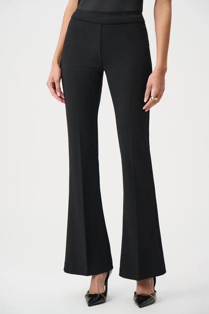 Scuba Crepe Flared Pull-On Trousers