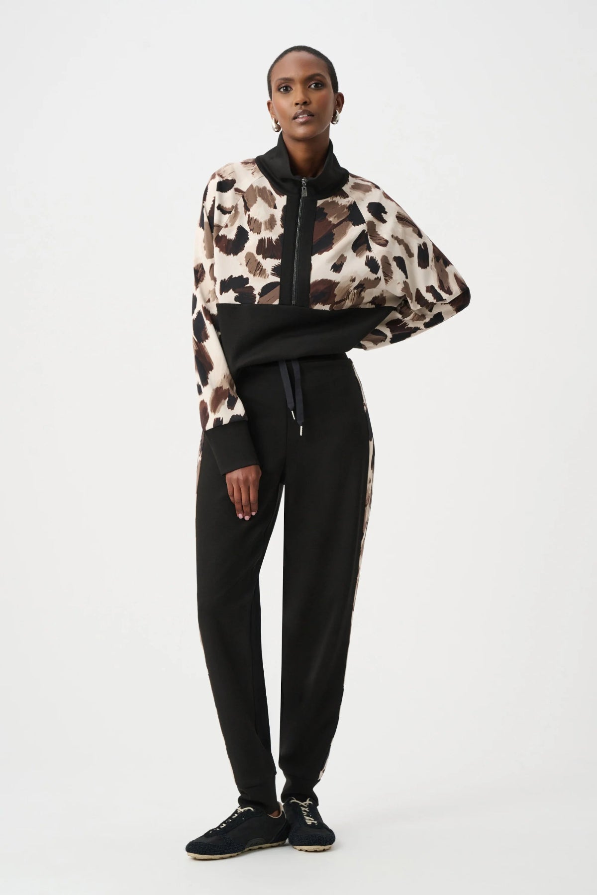 Scuba Jersey Leopard Trimmed Joggers