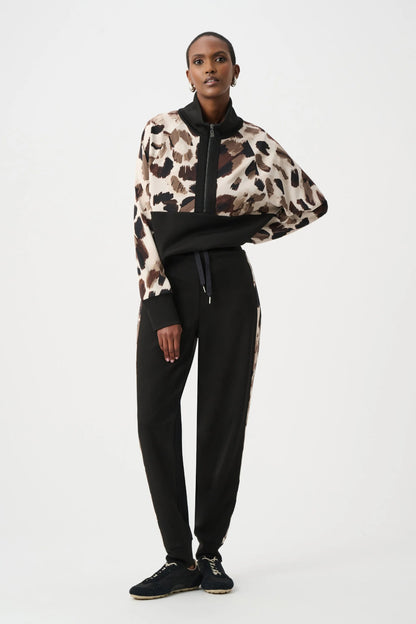 Scuba Jersey Leopard Trimmed Joggers