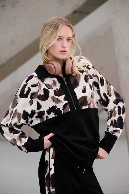 Scuba Jersey Animal Print Boxy Top