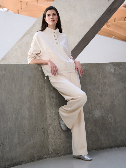 Scuba Jersey Wide Leg Pull-On Trousers