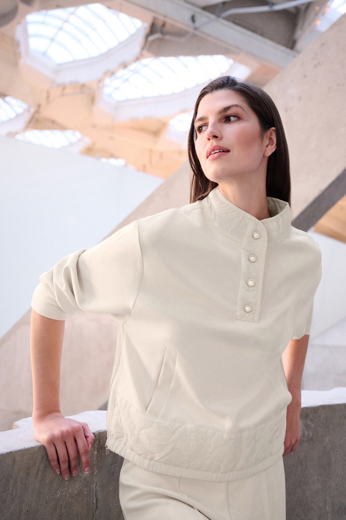 Scuba Jersey Funnel-Neck Jumper