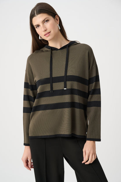 Joseph Ribkoff Striped Jumper with Hood