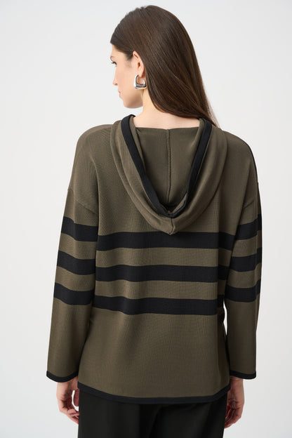 Joseph Ribkoff Striped Jumper with Hood