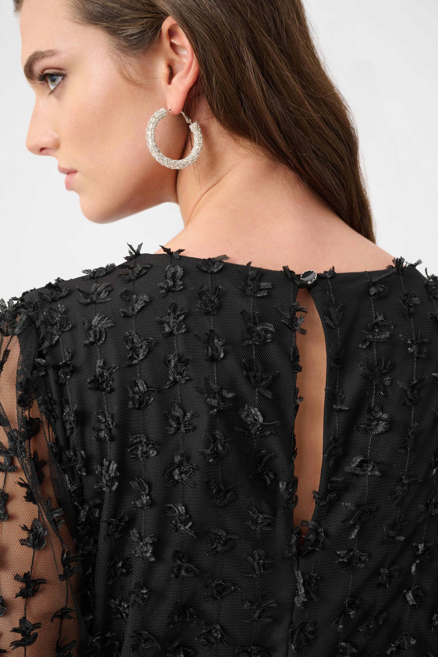Silky Knit and Sheer Novelty Wide Leg Jumpsuit