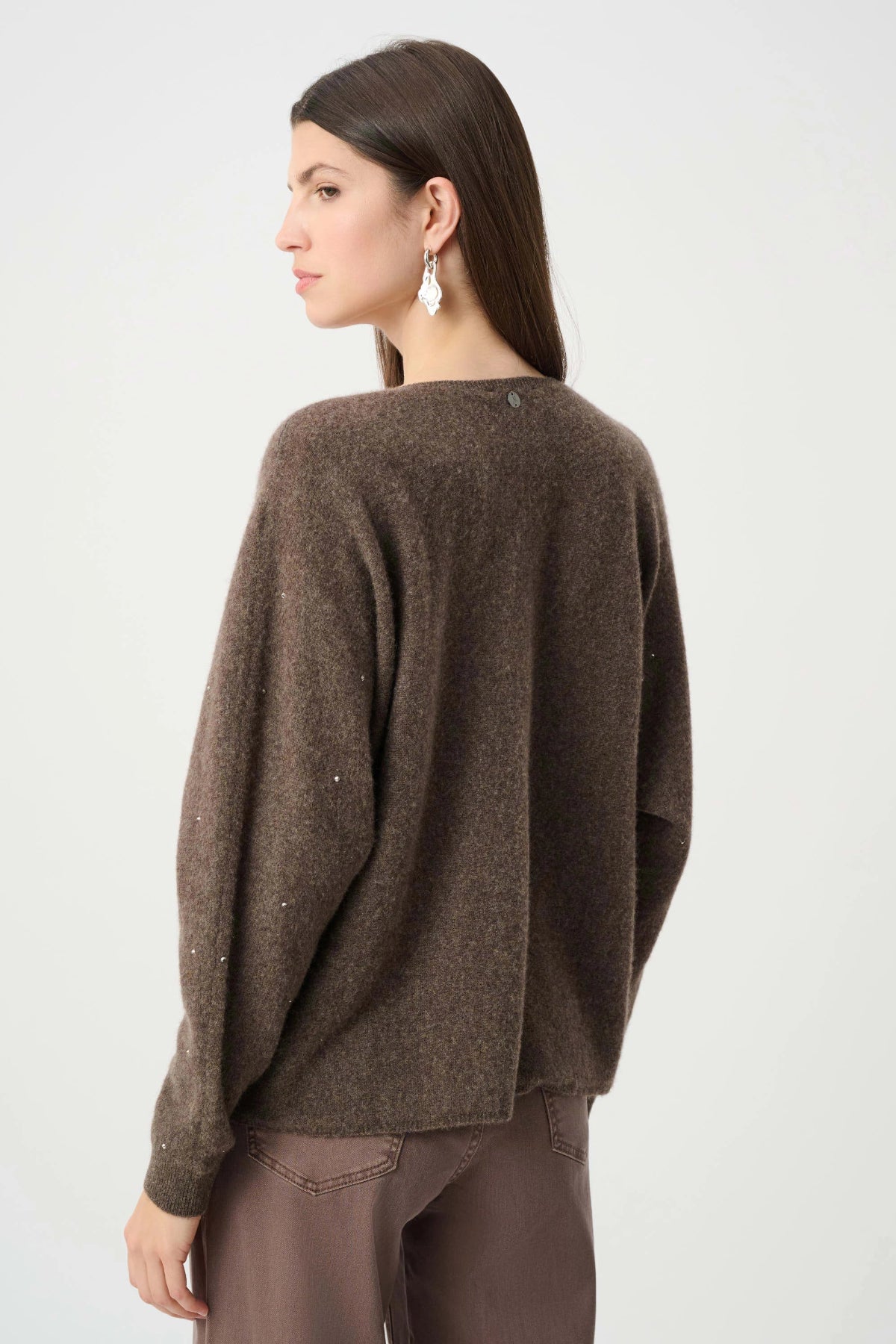 Joseph Ribkoff Cashmere Boxy Jumper With Rhinestone Detail