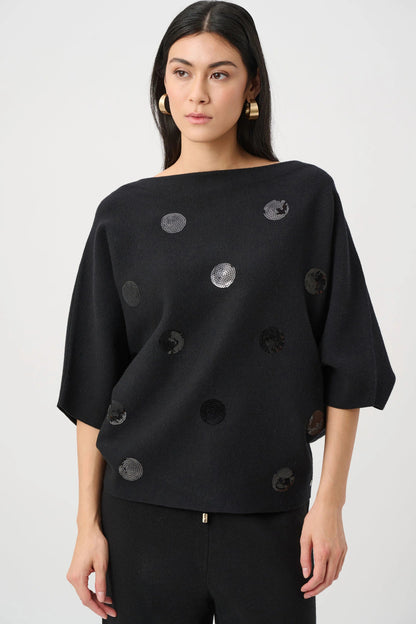 Joseph Ribkoff Embellished Sequin Polka Dot Jumper