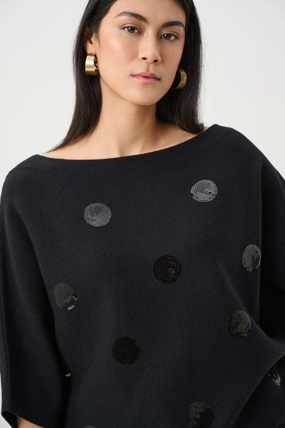 Joseph Ribkoff Embellished Sequin Polka Dot Jumper