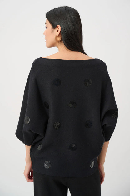 Joseph Ribkoff Embellished Sequin Polka Dot Jumper