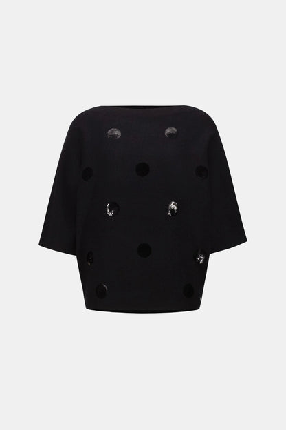 Joseph Ribkoff Embellished Sequin Polka Dot Jumper