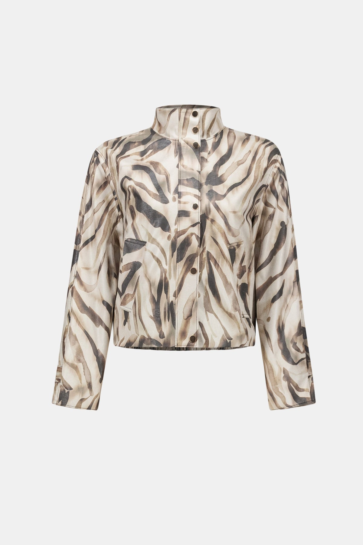 Foiled Faux Suede Animal Print Jacket