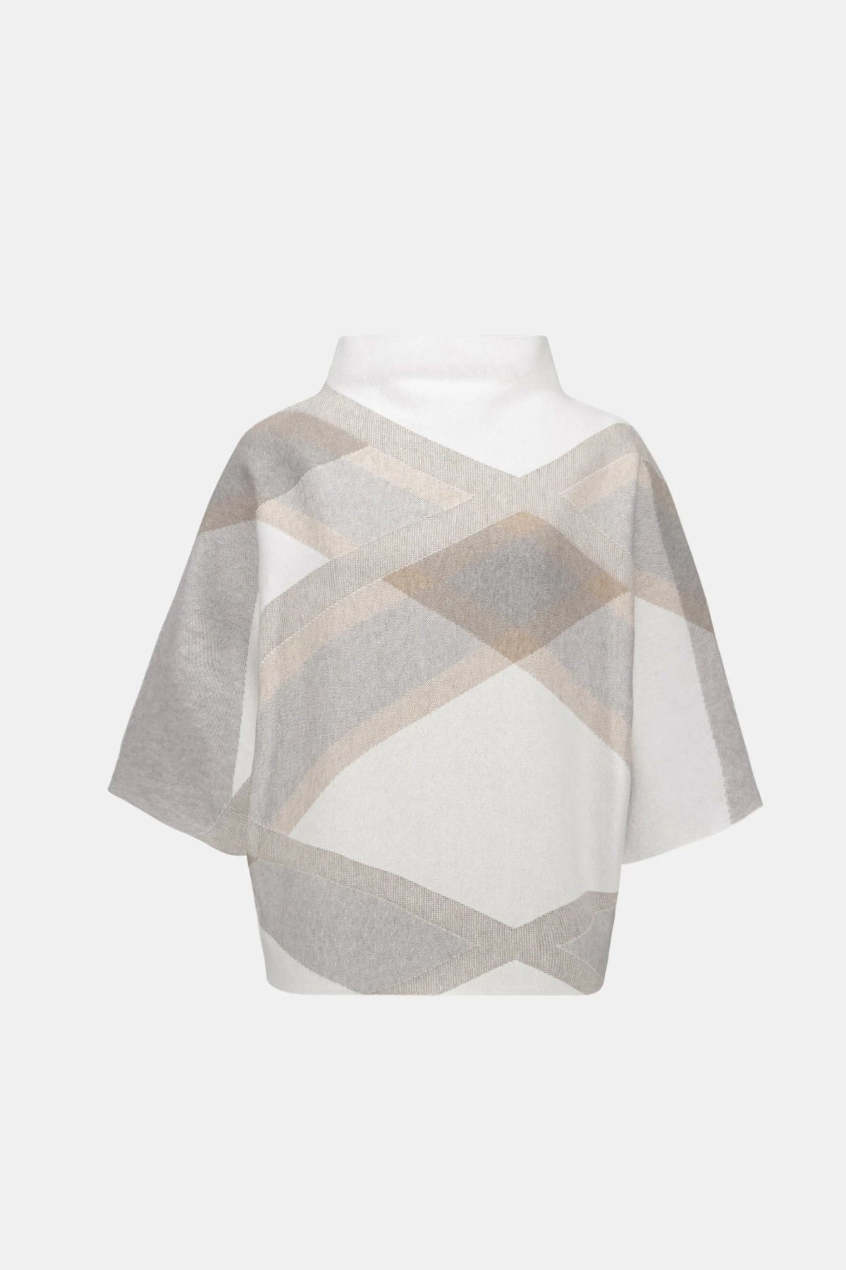 Joseph Ribkoff Plaid Print Funnel-Neck Jumper