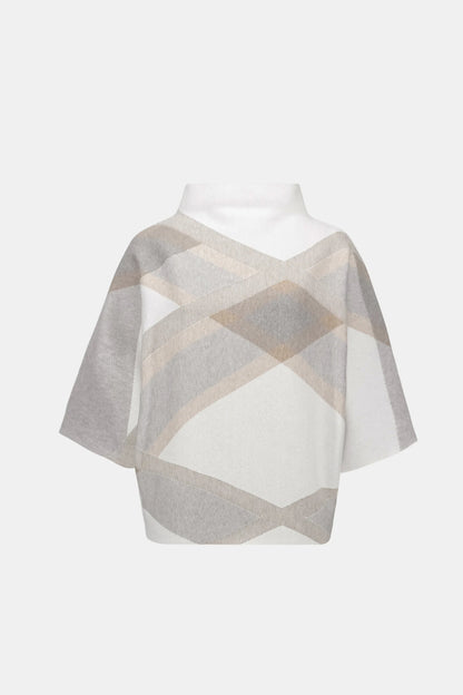 Joseph Ribkoff Plaid Print Funnel-Neck Jumper