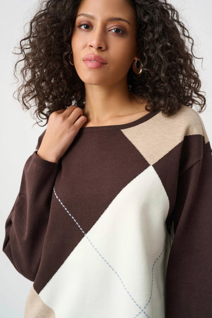 Argyle Pattern Crewneck Jumper