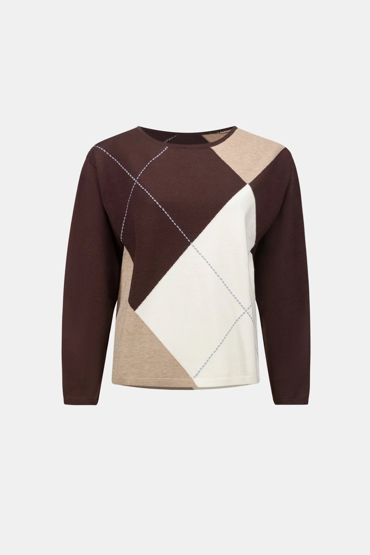 Argyle Pattern Crewneck Jumper
