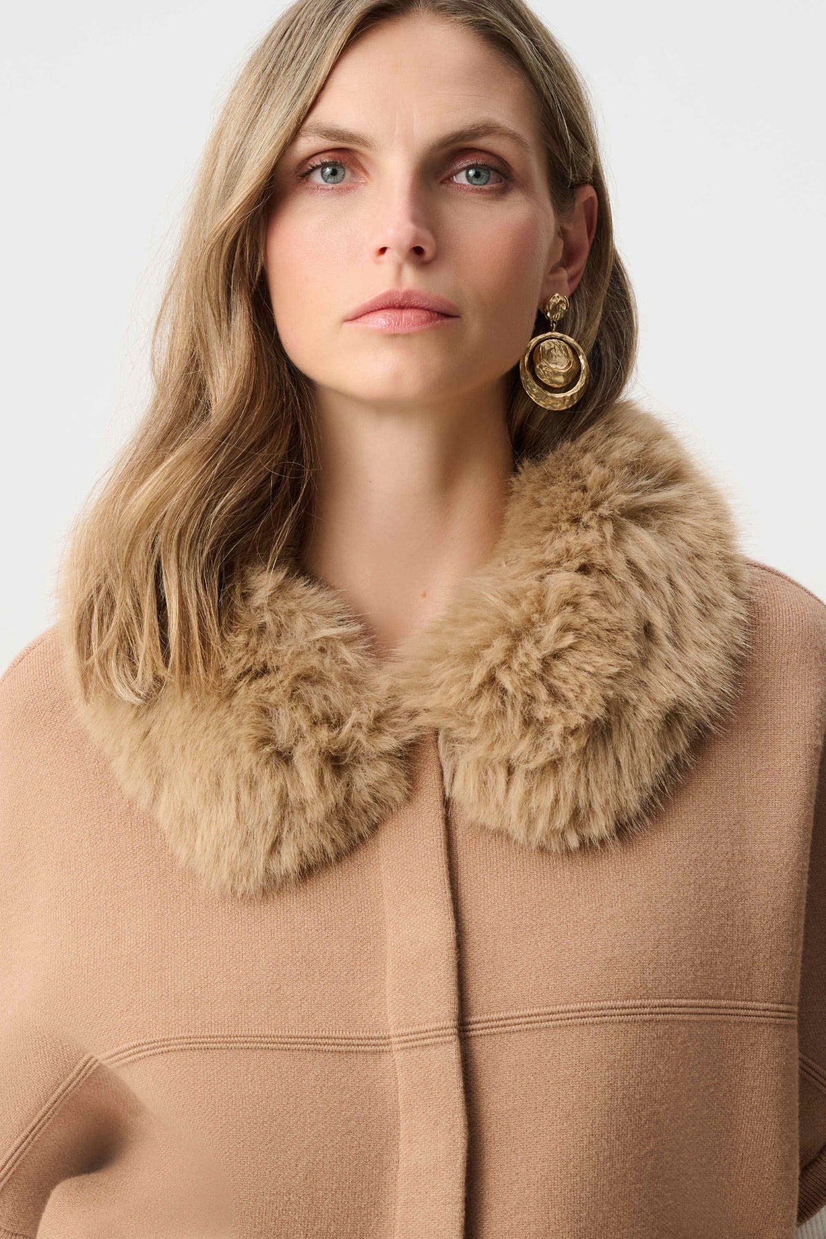 Joseph Ribkoff Jacket With Detachable Faux Fur Collar