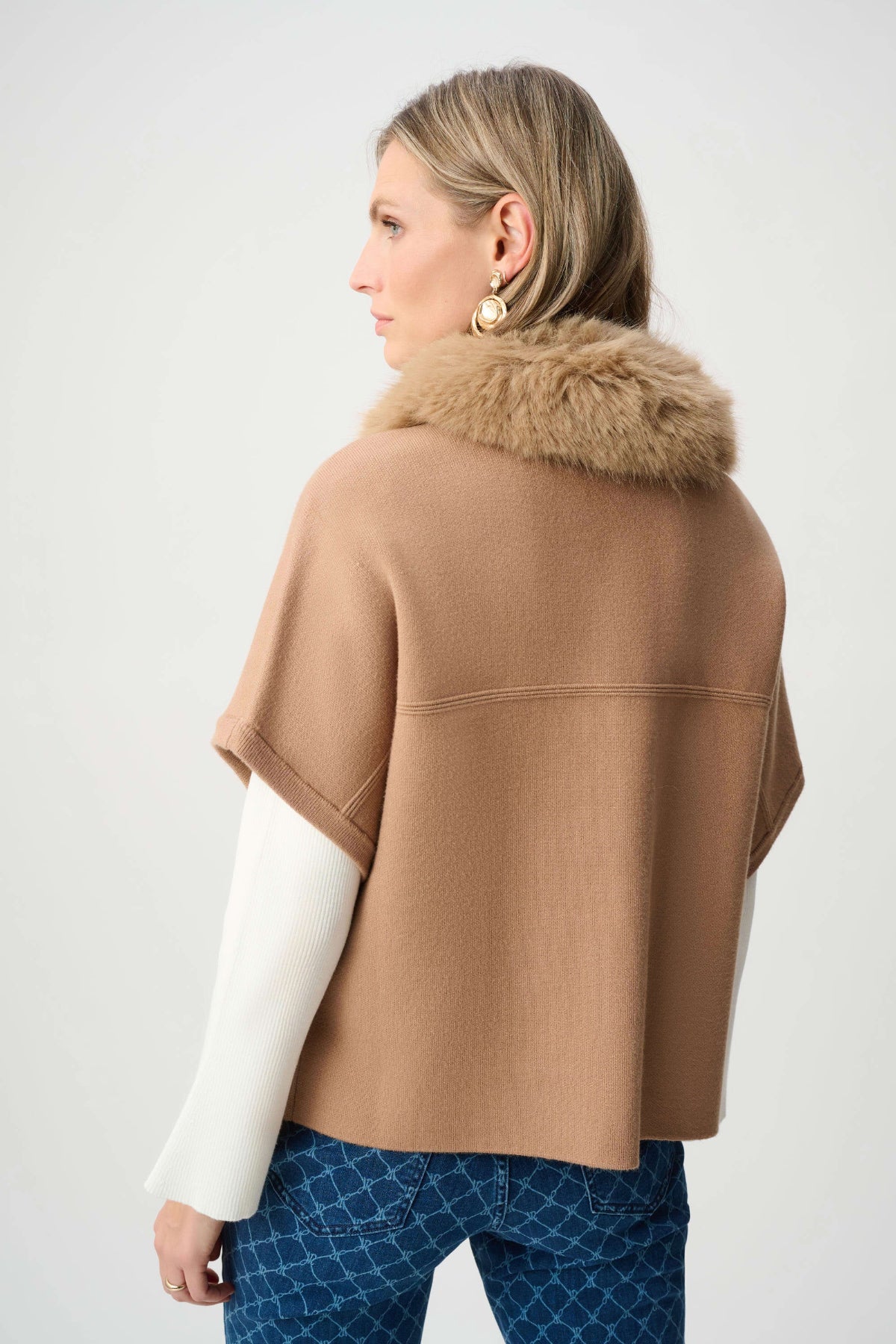 Joseph Ribkoff Jacket With Detachable Faux Fur Collar