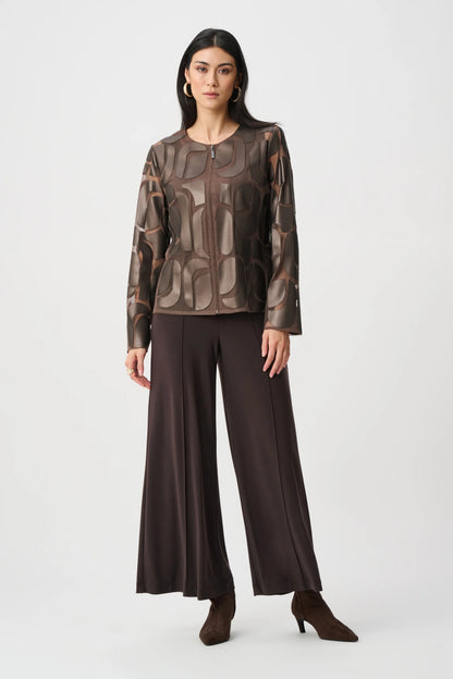Leatherette And Mesh Embroidered Jacket - Lucindas on-line