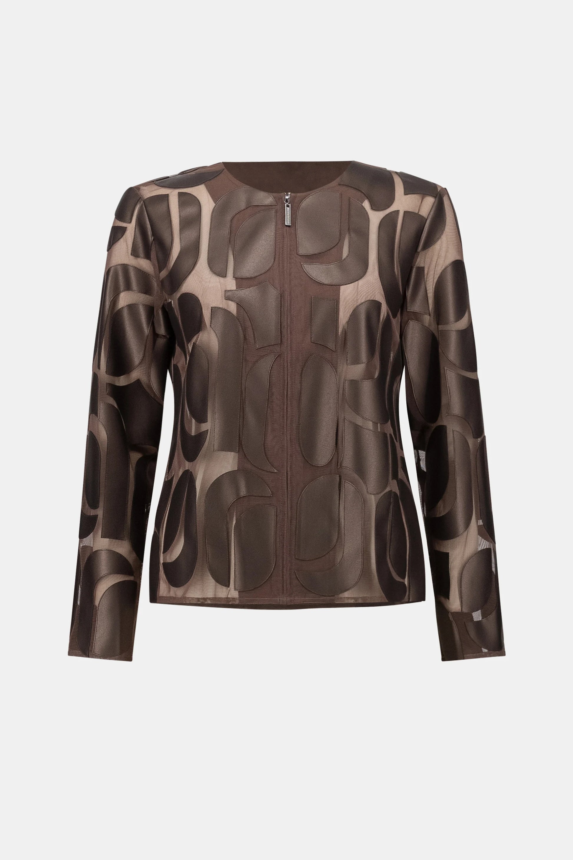 Leatherette And Mesh Embroidered Jacket - Lucindas on-line