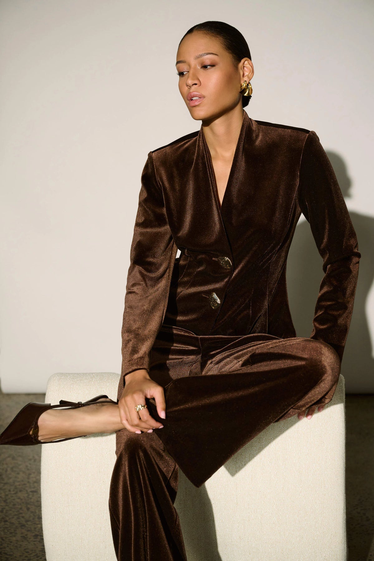 Velvet Fitted Blazer