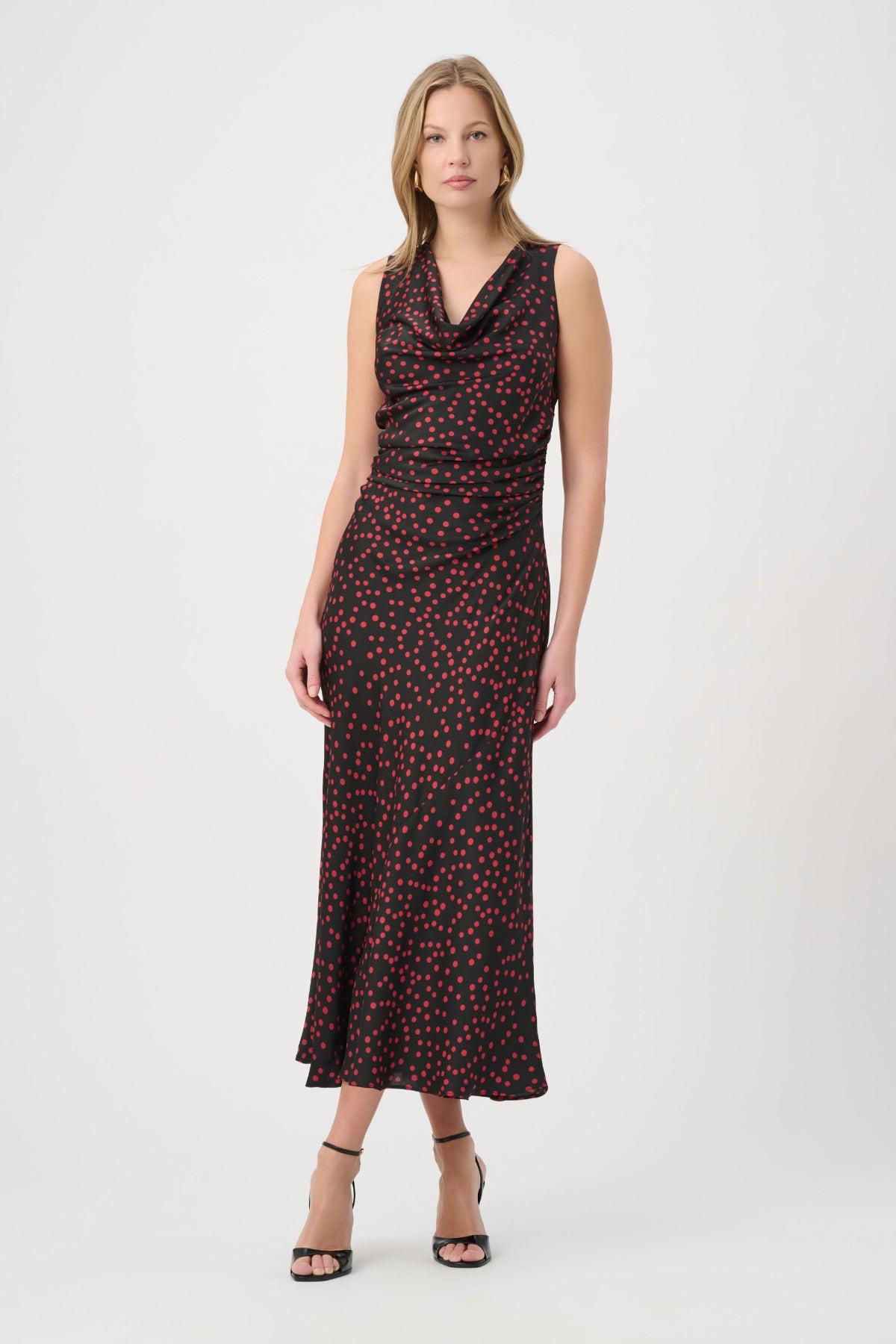 Polka Dot Satin A-Line Dress