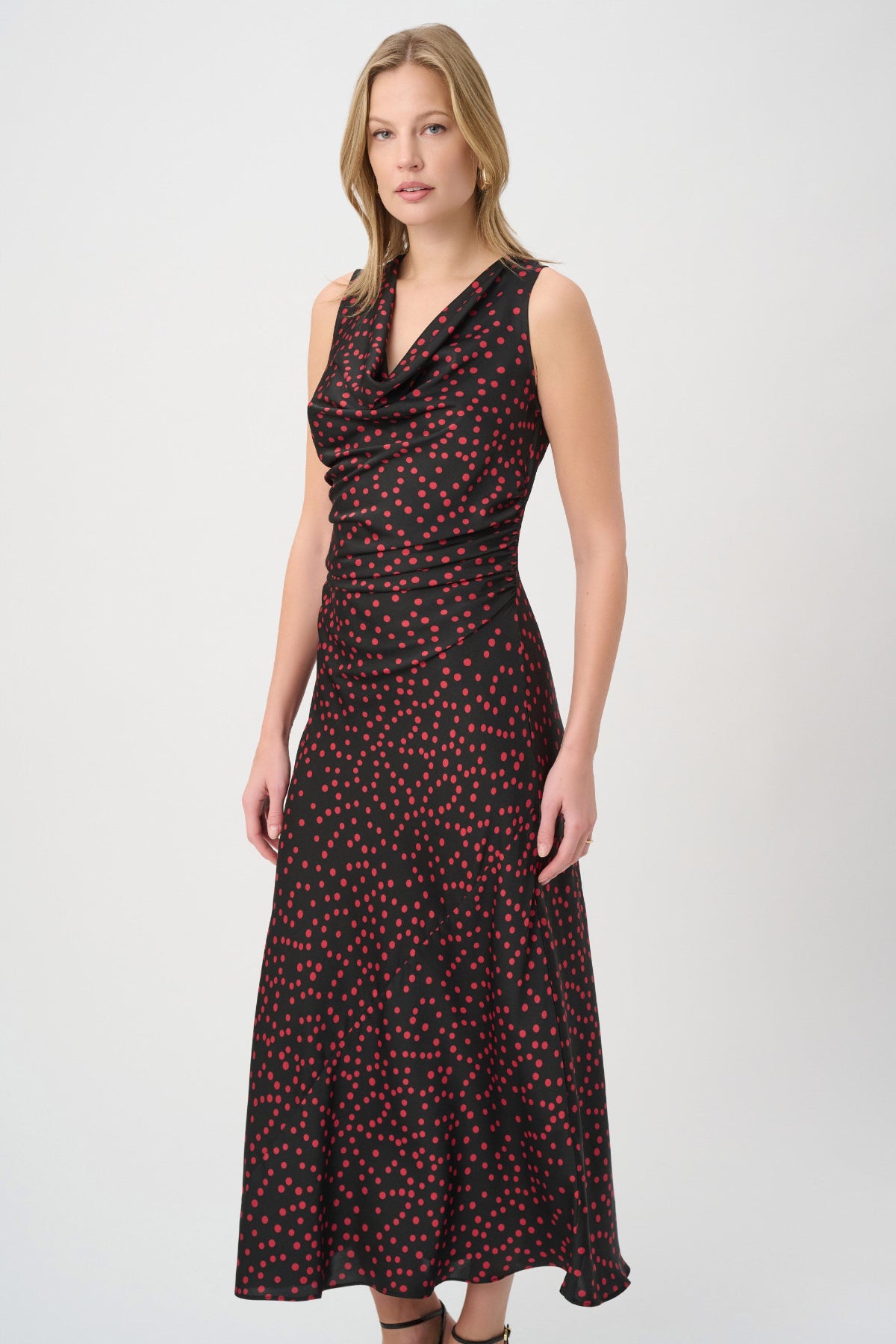 Polka Dot Satin A-Line Dress