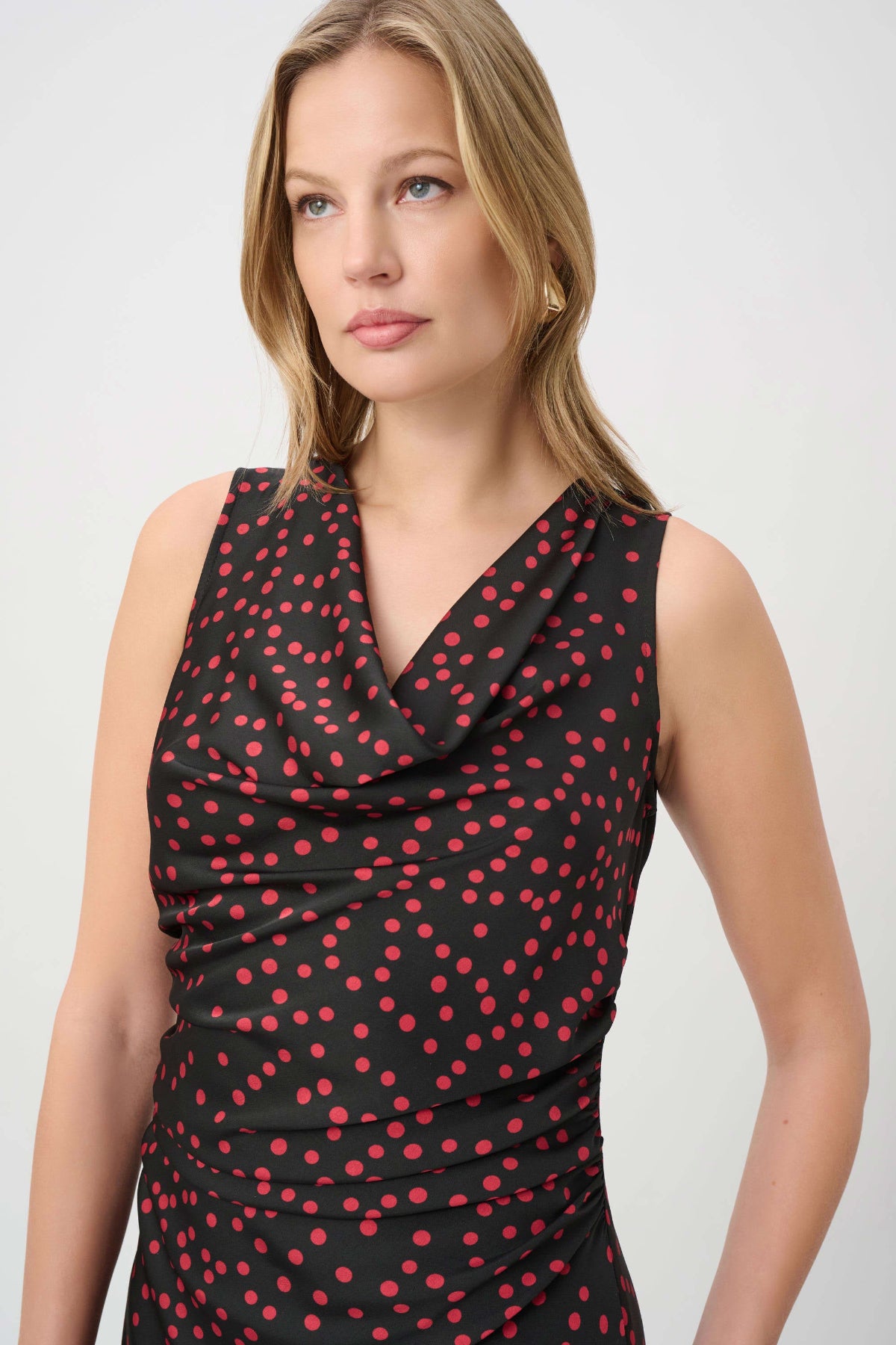 Polka Dot Satin A-Line Dress